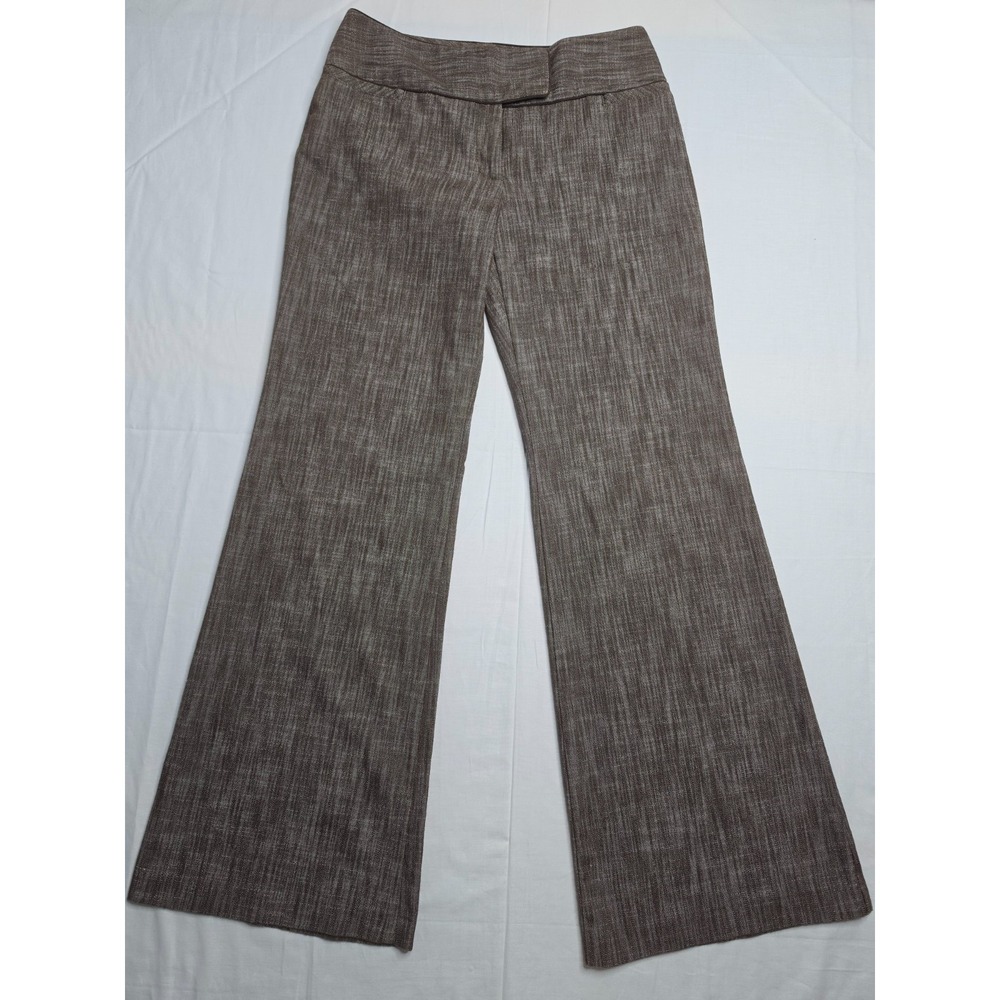 BCX Pants Women's 9 Brown Cotton Stretch Flat Front Mid-Rise Flared Leg Outdoor - Picture 1 of 7